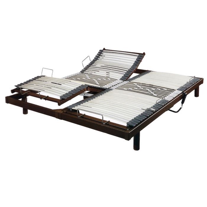 Sommier relaxation électrique S50 - PROMO MATELAS - 2 x 90 x 200 - A lattes - 42 lattes multiplis