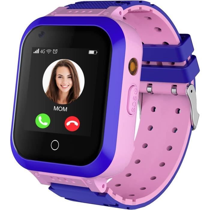 Krostming Bracelet Smartwatch Enfants 4G Rose - Montre Intelligente Pour Enfants