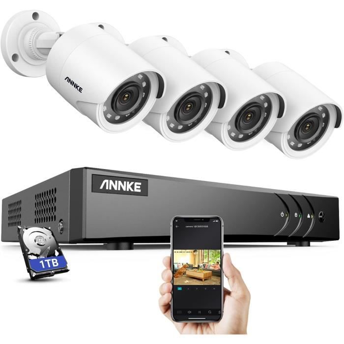 Kit Surveillance ANNKE 8 Caméras 5MP PoE - NVR 2To - Vision Nocturne 30m - IP67
