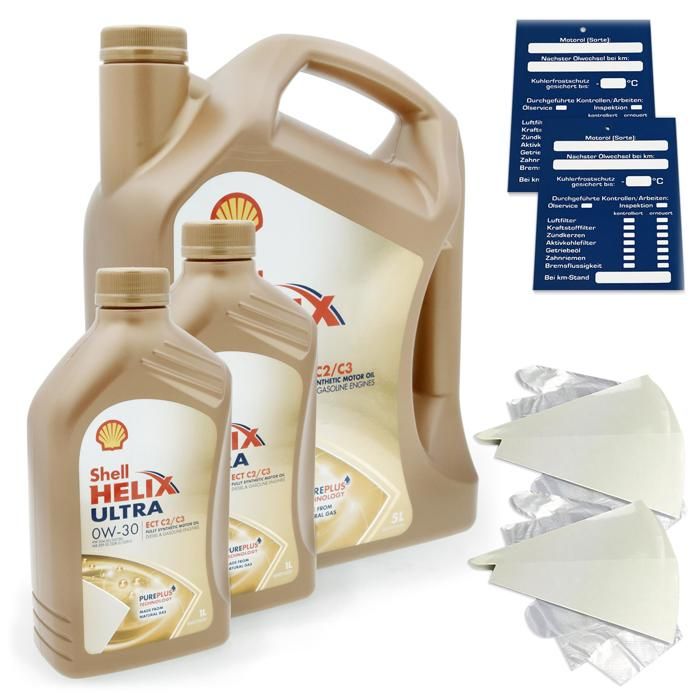 7 litres d'huile moteur originale Shell Helix Ultra ECT C2/C3 0W30 ...