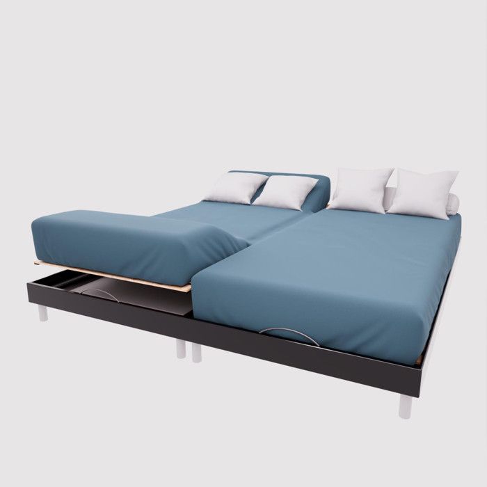 Drap housse TPR en coton 57 fils 2x80x200 cm UNI bleu canard par Soleil dOcre Drap housse TPR en coton 57 fils 2x80x200 cm UNI bleu canard par Soleil dOcre