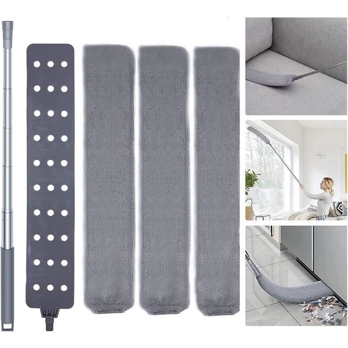 Plumeau Télescopique 3 M - Kit Nettoyage Microfibre, Pour Ventilateur Plafond, Toiles D'araignée