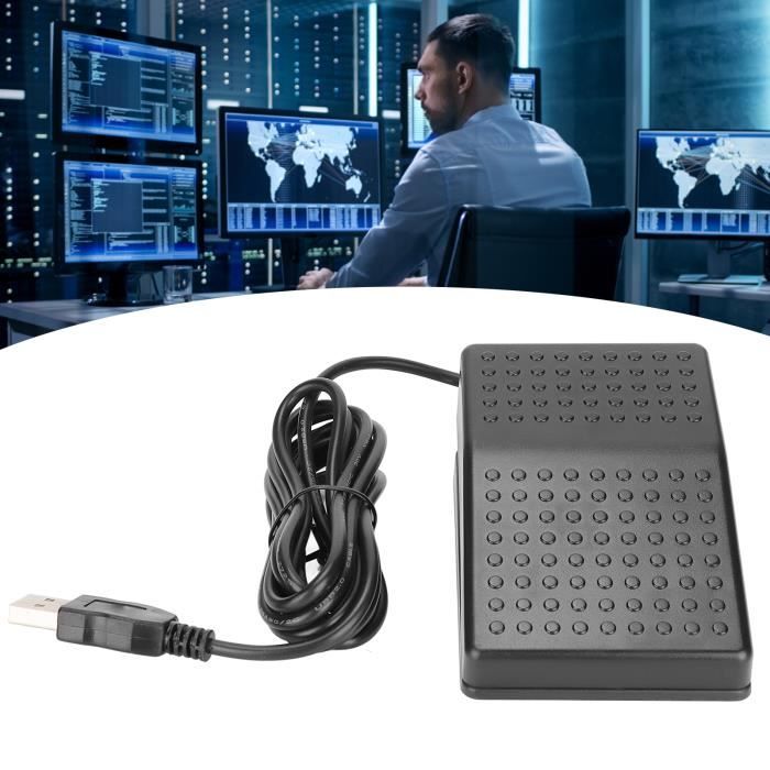 Tbest Pédale de commutateur au pied USB Pédale Pc Discord Mute Usb Foot Switch Pédale Abs Usb Foot Switch informatique clavier