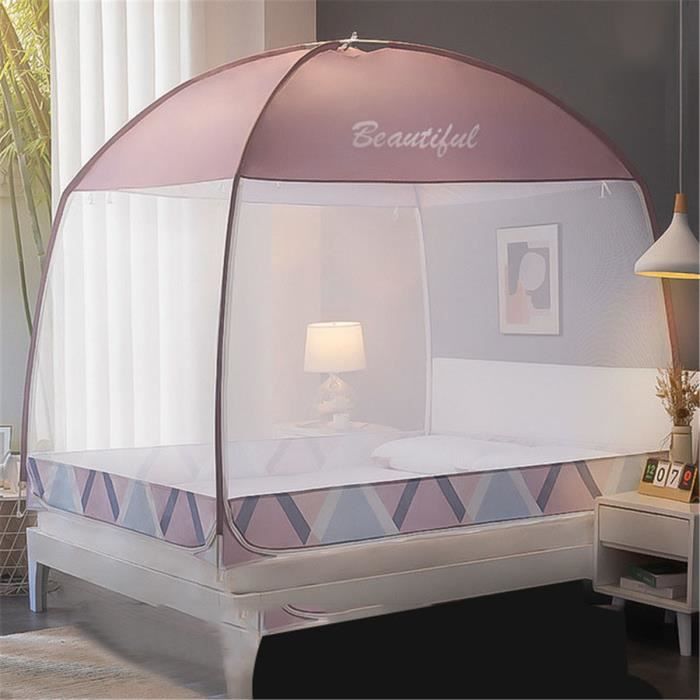 Moustiquaire de Lit Pliable 2 Place trois portes Installation Facile