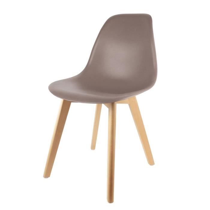 chaise scandinave coque - the concept factory - h. 83 cm - taupe - bois - polypropylène - intérieur