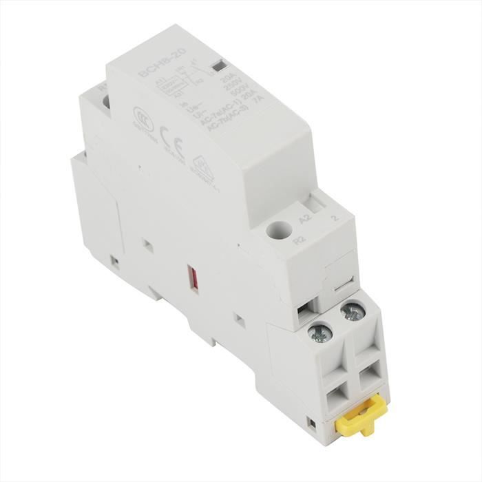Contacteur AC, 2P 20A 24V 220V/230V 50/60Hz DIN Rail Mount 2NO Contacteur de remplacement pour domotique, contrôle industriel, systèmes CVC, machines, équipements d'automatisation