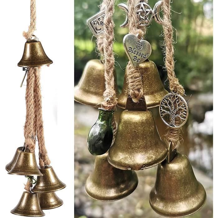 1 Carillon à Vent Antique 4 Tubes 5 Cloches En Cuivre Pour Cour