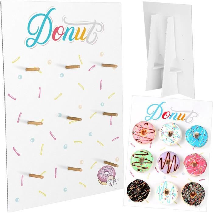 Mur De Beignets En Bois 20 Trous - Présentoir Mural Support Beignets Fêtes Mariages Anniversaires