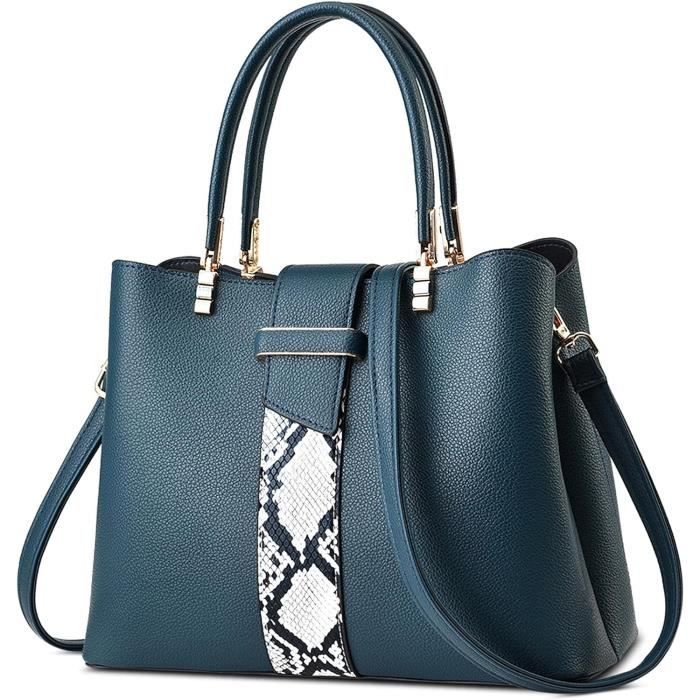 Sac à Main Femme Fourre-tout Moyen NICOLE & DORIS - Cuir PU Avec Pendentif - Bandoulière Amovible - Dimensions 25x20x12 Cm - 2