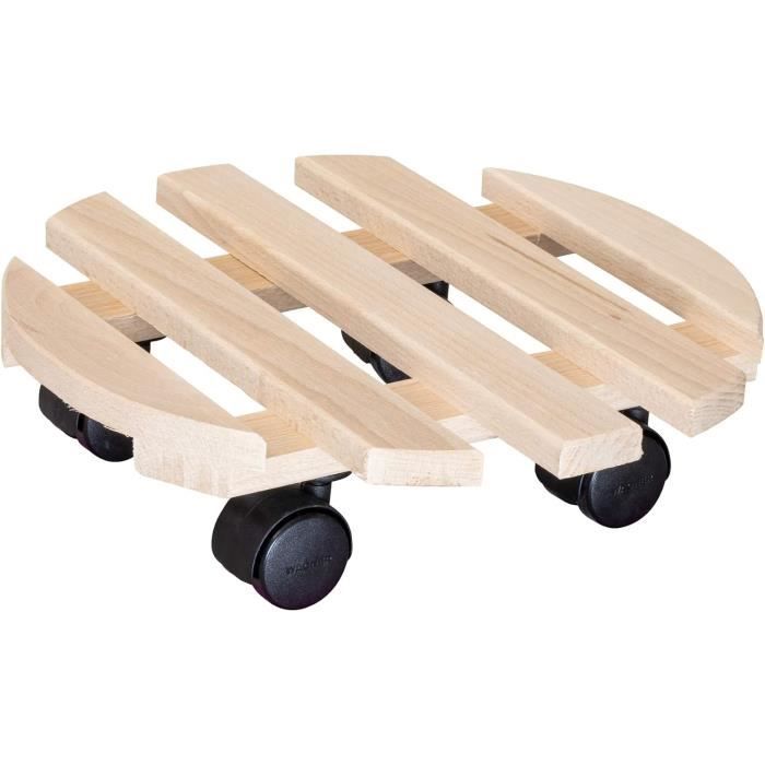 Wagner Paletti - Support à Roulettes Pour Pot De Fleurs En Bois Massif FSC 38x38x9,5 Cm, Charge 120 Kg, Intérieur/extérieur
