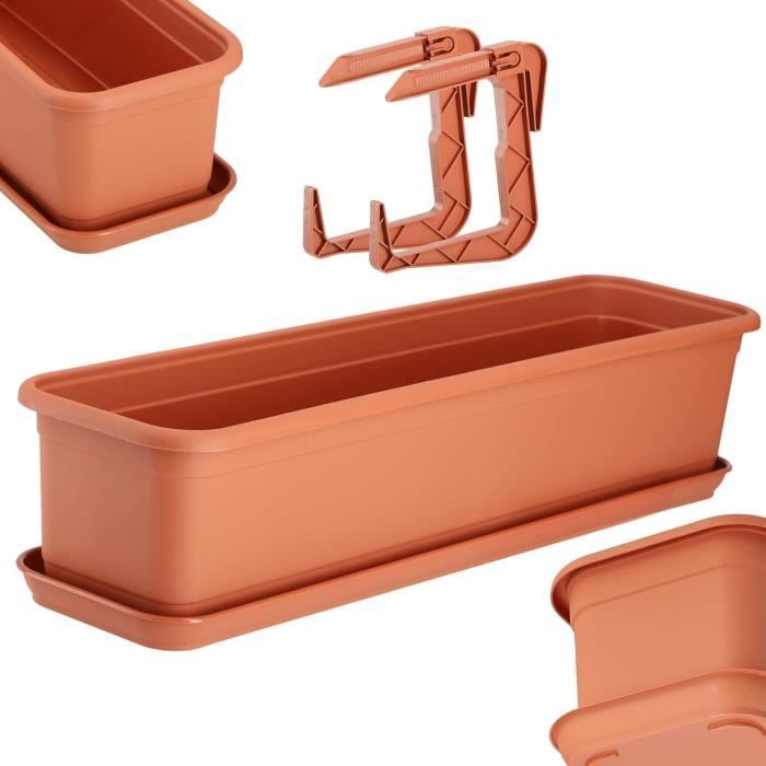 Jardinière avec support Plastiken Terre cuite polypropylène Plastique 60 x 20 cm main image 1