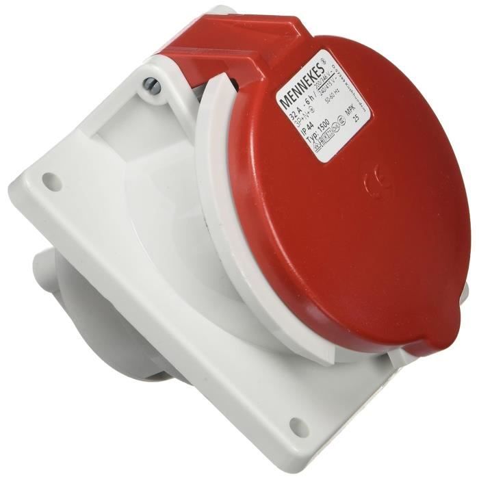 Mennekes 101300054 Prolongateur Power Top Xtra CEE 400V 63A 5 Broches IP44 Rouge - Prise Industrielle Robuste