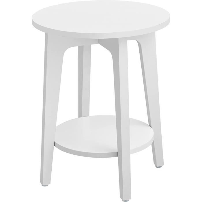 vasagle table d'appoint salon, bout de canapé, table de chevet, avec étagère du bas, style moderne, blanc let283t14
