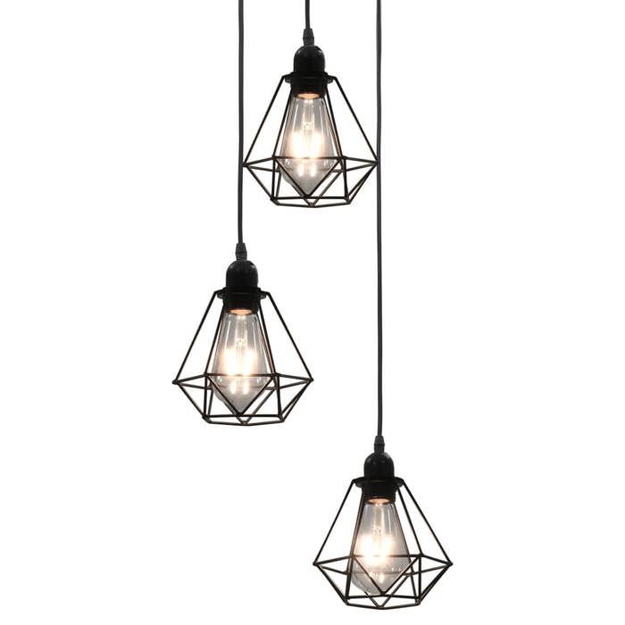 vidaXL Plafonnier 3 Ampoules Lampe Suspendue Luminaire Eclairage Intérieur Salon Hall dEntrée Chambre Salle à Manger Maison 281634