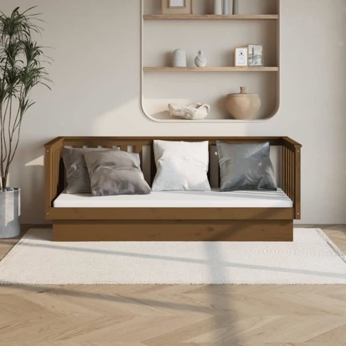 vidaXL Lit de jour Marron miel 75x190 cm Bois de pin massif821577