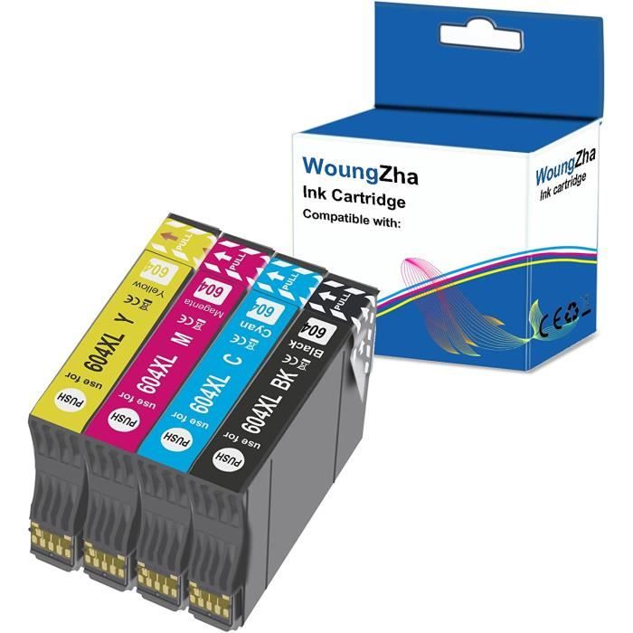 Woungzha Cartouches d'encre 604XL Compatible pour Epson 604 XL pour Epson  XP-2205 XP-4200 XP-3200 XP-3205 XP-2200 WF-2950DWF