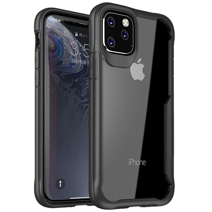 Coque Pour iPhone 11 Pro Max Bumper Hybride Rigide Antichoc Noir