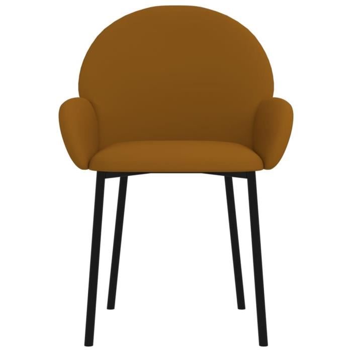 fhe - chaises de salle à manger 2 pcs marron velours - haute qualite yosoo - dx2170