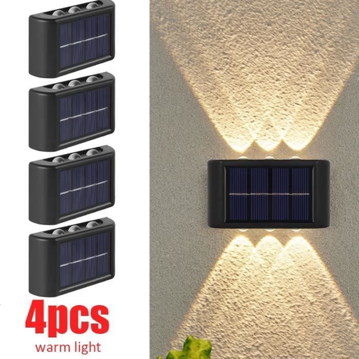 Lampes Solaires Exterieur,4 Pièces 10 LED Lumières Solaires Lucioles Pour Jardin, Balcon,Lampe Solaire Exterieur Jardin Décoration,Étanche IP65,[Classe énergétique C] (Blanc Chaud