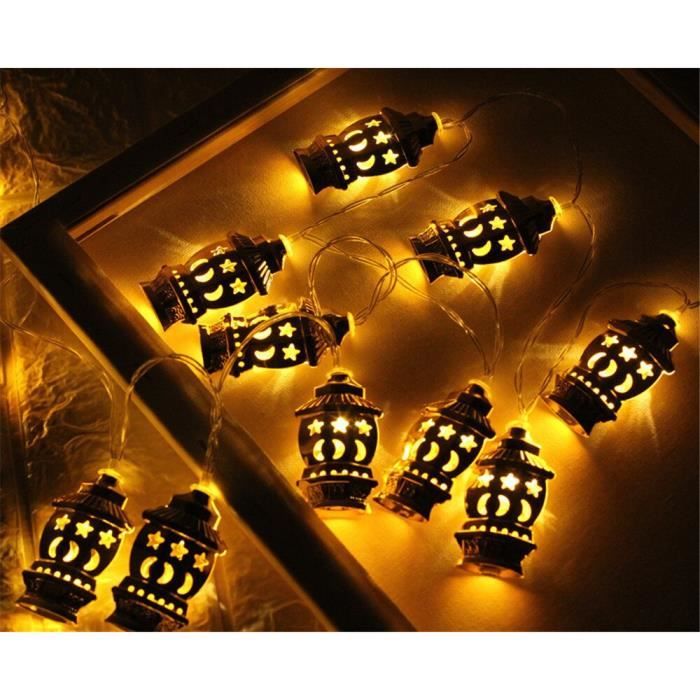 GUIRLANDE LUMINEUSE,Iron Star moon Lamp-3M 20leds--Guirlande lumineuse  rétro à LED pour le Ramadan, kerosene, Eid Mubarak, Ramadan, - Cdiscount  Maison