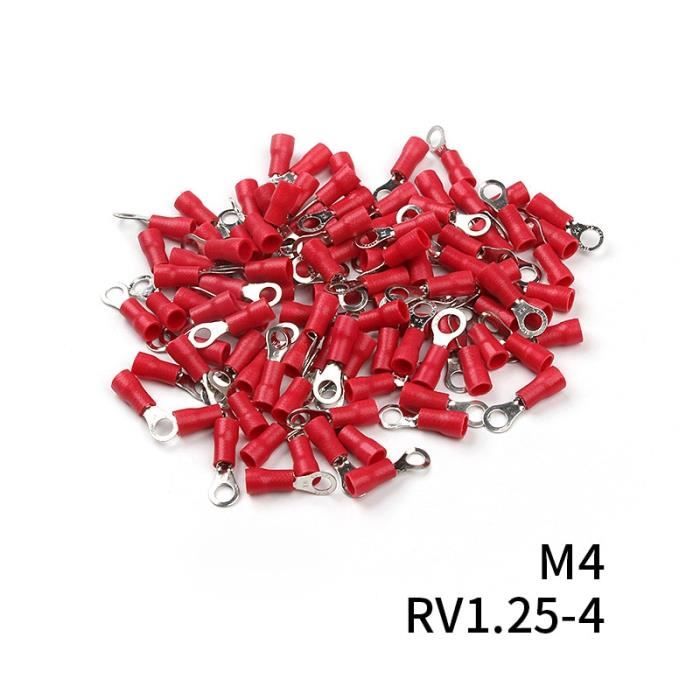 Selterm 25 Pièces Cosses Électriques 4 AWG (25mm²) à 5/16 (M8) - Cosses à Sertir Cuivre Pour Batterie UL