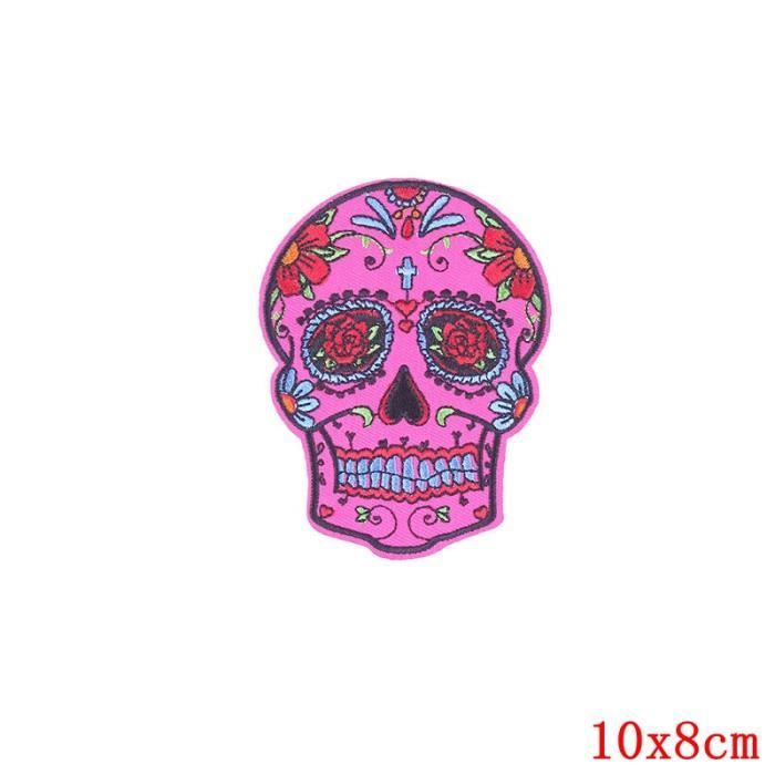 Décorations Vestes Jeans Thermocollantes Lot De 9 Patchs De Broderie Thermocollants Crâne,SANYUANHE Rock Punk Patchs Brodés Rock Punk Musique