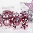 Set de 66 Boules de Noël rose décoration de Noël Mat Brillant Ø 3/6 cm Boules avec Crochet intérieur extérieur boules pour sapin-1