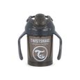 Twistshake Mini gobelet anti-éclaboussures - Bébé -Bec souple-Mixeur de fruits-230 ml-Tasse de sevrage anti-fuite-Sans BPA-4m+-Noir-1