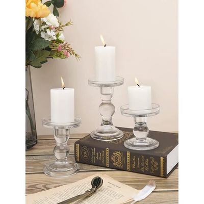 Lot De 6 Chandelier Bougeoir Verre, Bougeoir En Verre