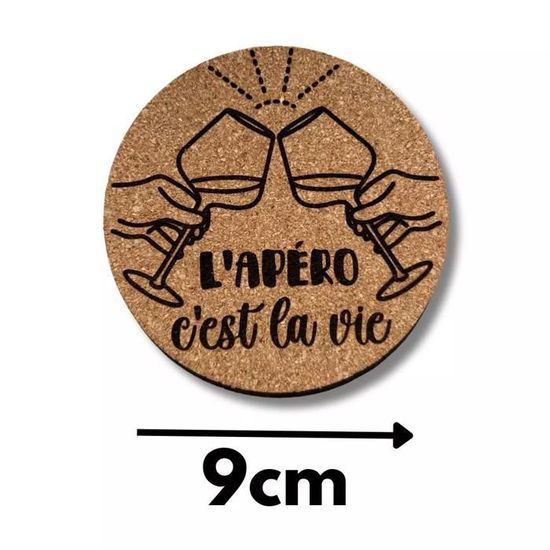 Dessous De Verre Imperméable COPPATAOPP Lot De 12 Dessous De Verre En Liège Pour Boissons, Résistants à La Chaleur, En Dessous De Verre Liège Naturel