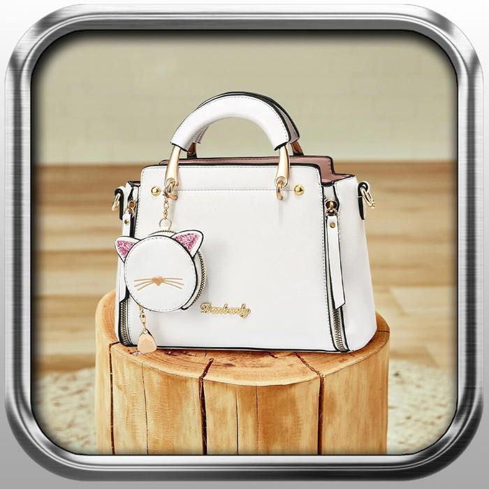 Ergocar Sac à Main Femme Élégant – Bandoulière PVC Étanche, Cabas Fourre-Tout Mode Tendance, Sac Porté Épaule Ou Main, Blanc