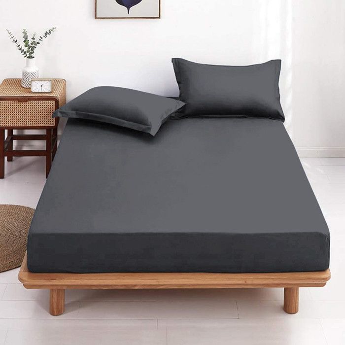 Drap housse Terre de Nuit Drap housse bonnet 30 cm en bambou uni