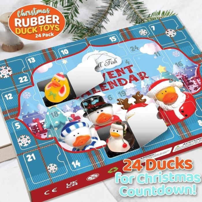 Calendrier De L'Avent,24 Jours De Canards En Caoutchouc Pour Le Bain