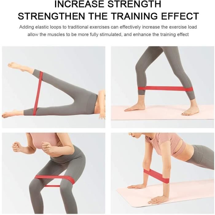 Bandes De Résistance Fitness - Lot 4 élastiques Latex | 5-100 Lbs | Pour Musculation, Yoga, Pilates | Transport Facile