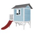 Maison de jeux en bois pour enfants avec toboggan - AXI - Lodge XL - Couleur Bleu - Age à partir de 3 ans-2