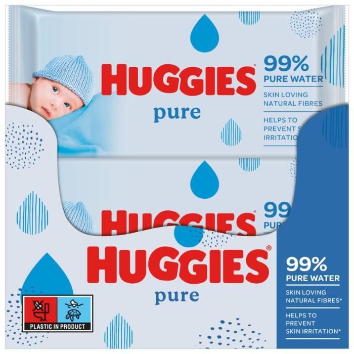 Huggies Natural Care, Lot de 1008 lingettes pour bébé sans parfum  hypoallergéniques, 6 recharges : : Bébé et Puériculture