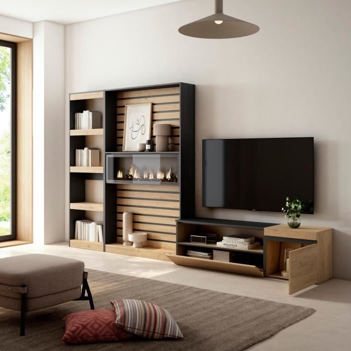 Meuble TV de luxe pour cheminée intérieure, européen, simple