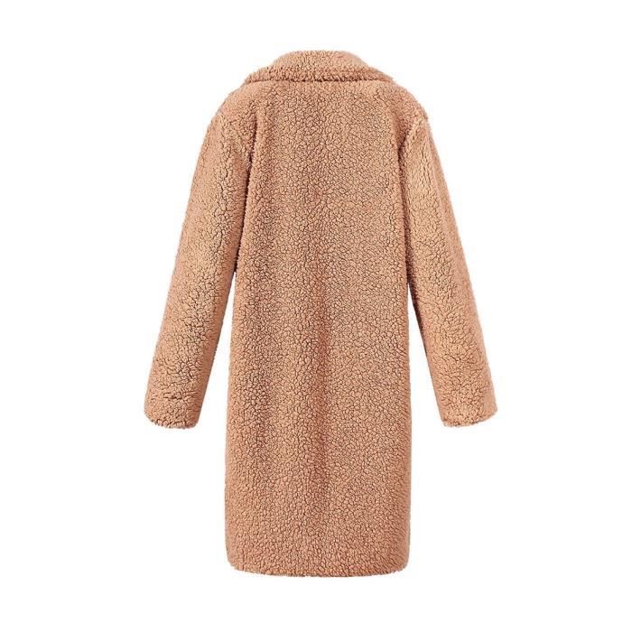 Manteau effet mouton marron online