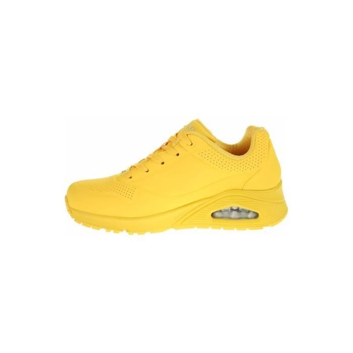 Baskets SKECHERS Uno Stand ON Air Femme Jaune Lacets