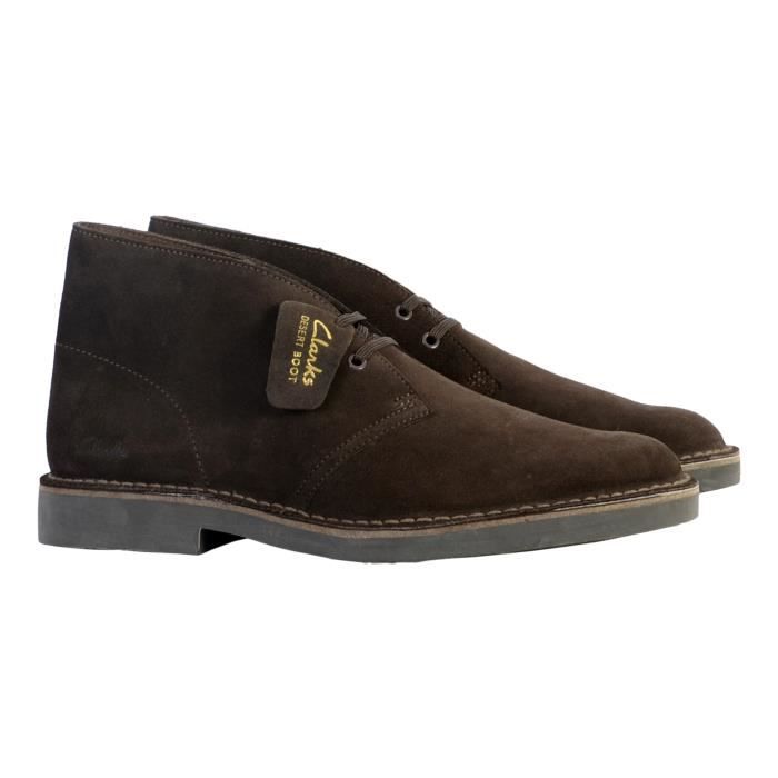Bottines homme Clarks Desert Bt Evo Cuir marron Lacets