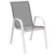 IDMARKET Salon de jardin POLY extensible table 90-180 CM et 8 chaises blanc et gris-3