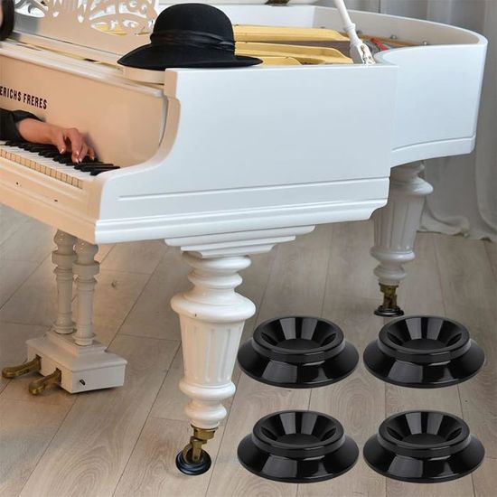 4 Patins Protège-Sol Pour Piano - Cupules Pour Roulettes, Antidérapantes Et Insonorisées