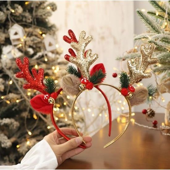 Lot De 12 Serre-têtes / Bandeaux De Noël - Différents Motifs (renne, Sapin, Etc.) Pour Enfants Et Adultes, Fêtes Et Déguisements