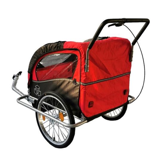 Remorque Vélo Pour Enfants Jogger 2 En 1 Charge Max. 40 Kg Poussette Remorque  Bicyclette Enfant Pliable Trailerbike Rouge Ecomso Eu - Cdiscount Sport