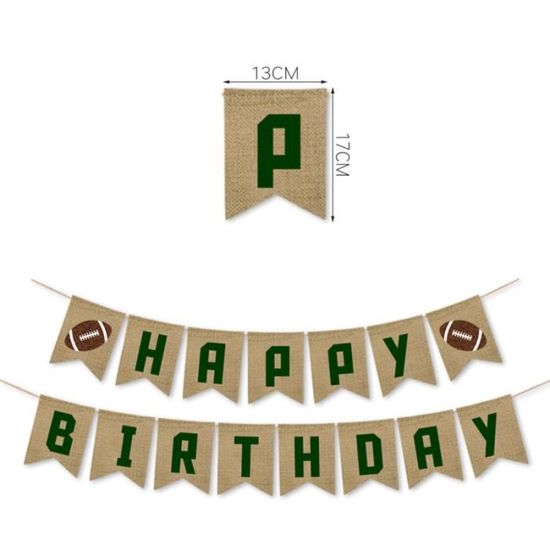 Joyeux Anniversaire Rugby Bruant Banniere Toile De Jute De Suspendue Guirlande Decoration De Ballon Decoratif Pompe Pour Ballon Cdiscount Maison