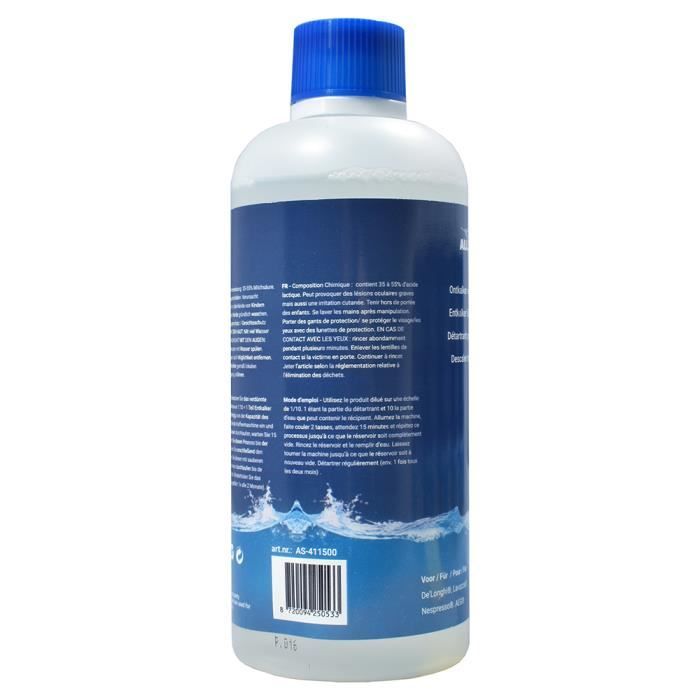 Détartrant liquide compatible avec Delonghi Original EcoDecalk DLSC500 /  AEG (3 x 500 ml) pour machine à café de AllSpares - Cdiscount Maison