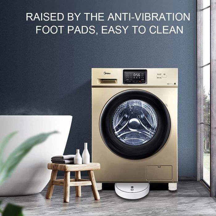 Coussinets anti-vibrations pour machine à laver, 4 pcs laveuse et sécheuse  Amortisseur et antibruit Coussinets de pieds 4,5 cm