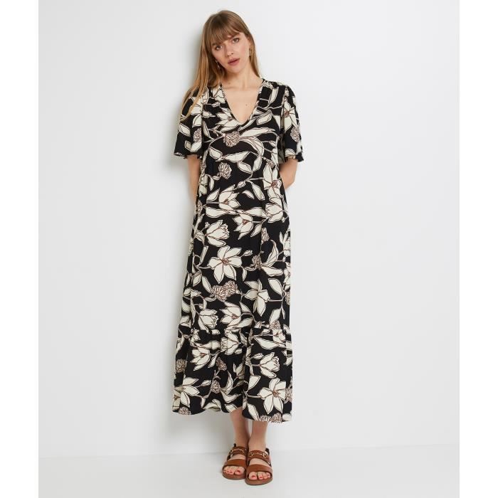 GRAIN DE MALICE Robe longue femme Black Cdiscount Pr t Porter