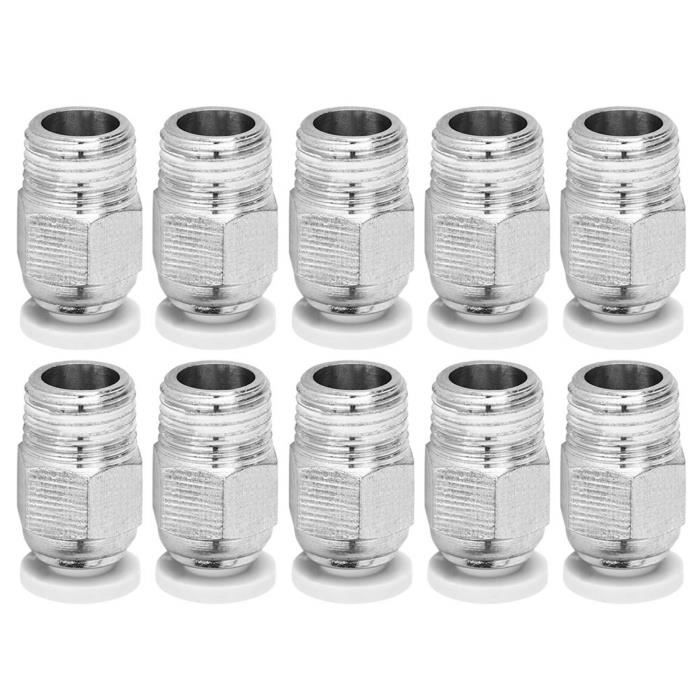 Lot De 2 Raccords à Bague De Serrage 10 Mm - Cuivre Nickelé Pour Tuyauterie