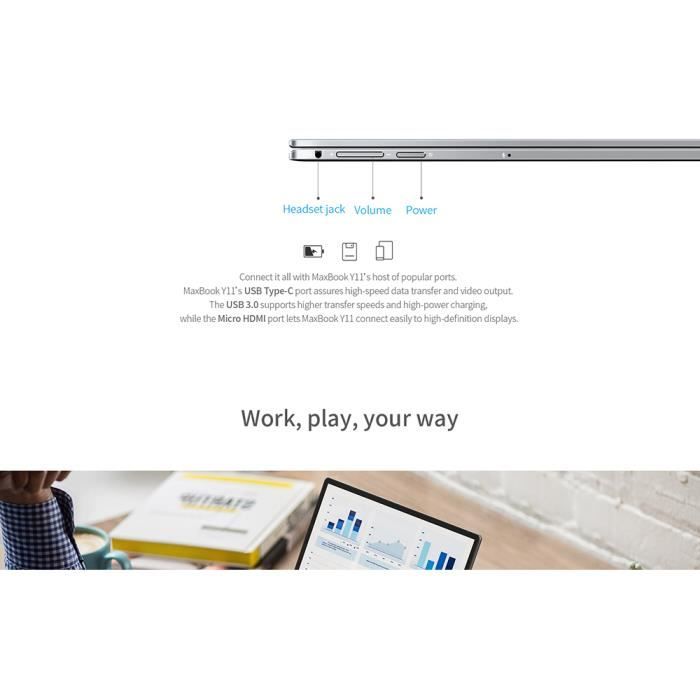 PC Portable-BMAX Y11 Notebook Ordinateur Portable-11,6"FHD-RAM3